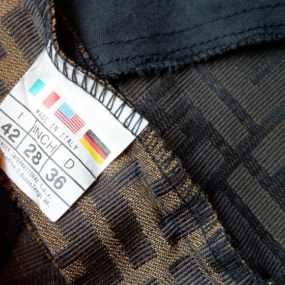 Authentic Preowned Vintage Fendi Brown Zucca Print Straight Leg Pants - S - Picture 9 of 9